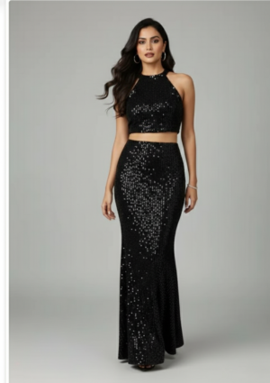 the midnight glam sequined co ord set