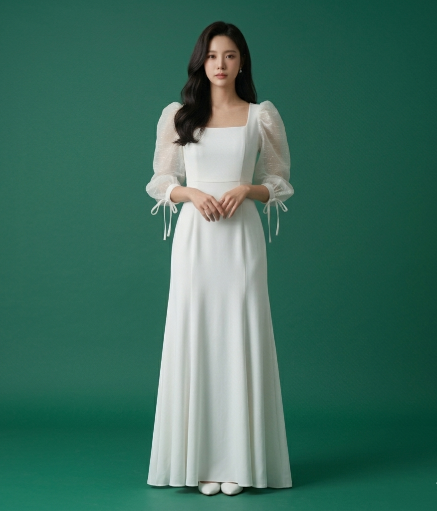 the celestial white puff sleeve dress