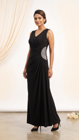 The Crescent Crystal Black One Piece