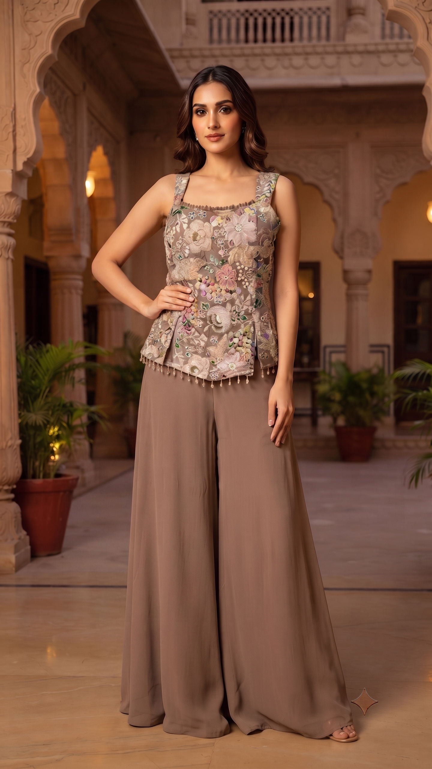 Rich Coffee-Taup Amira Botanical Co-ord - Image 3