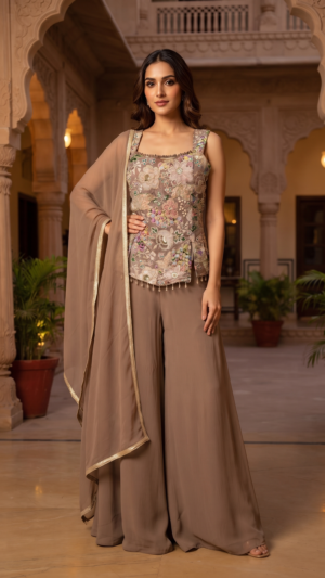 Rich Coffee-Taup Amira Botanical Co-ord