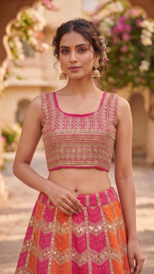 Gulabi Dori & Sequin Work Festive Lehenga