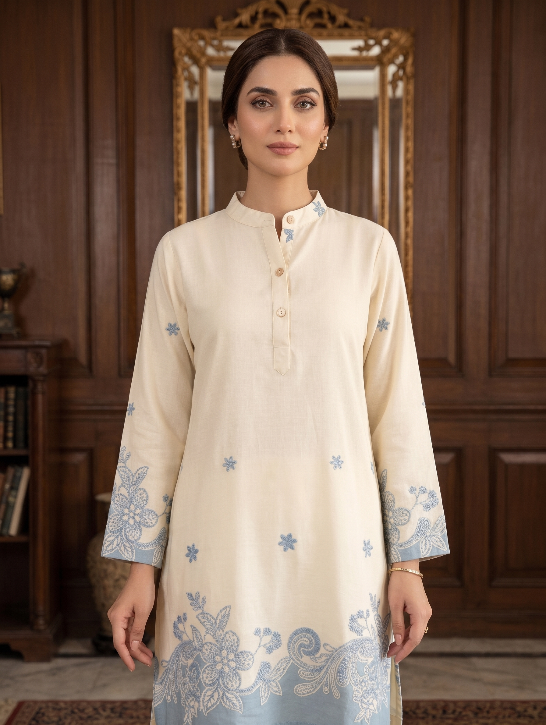 The Azure Dusty Blue Blossom Co-ord Set - Image 2