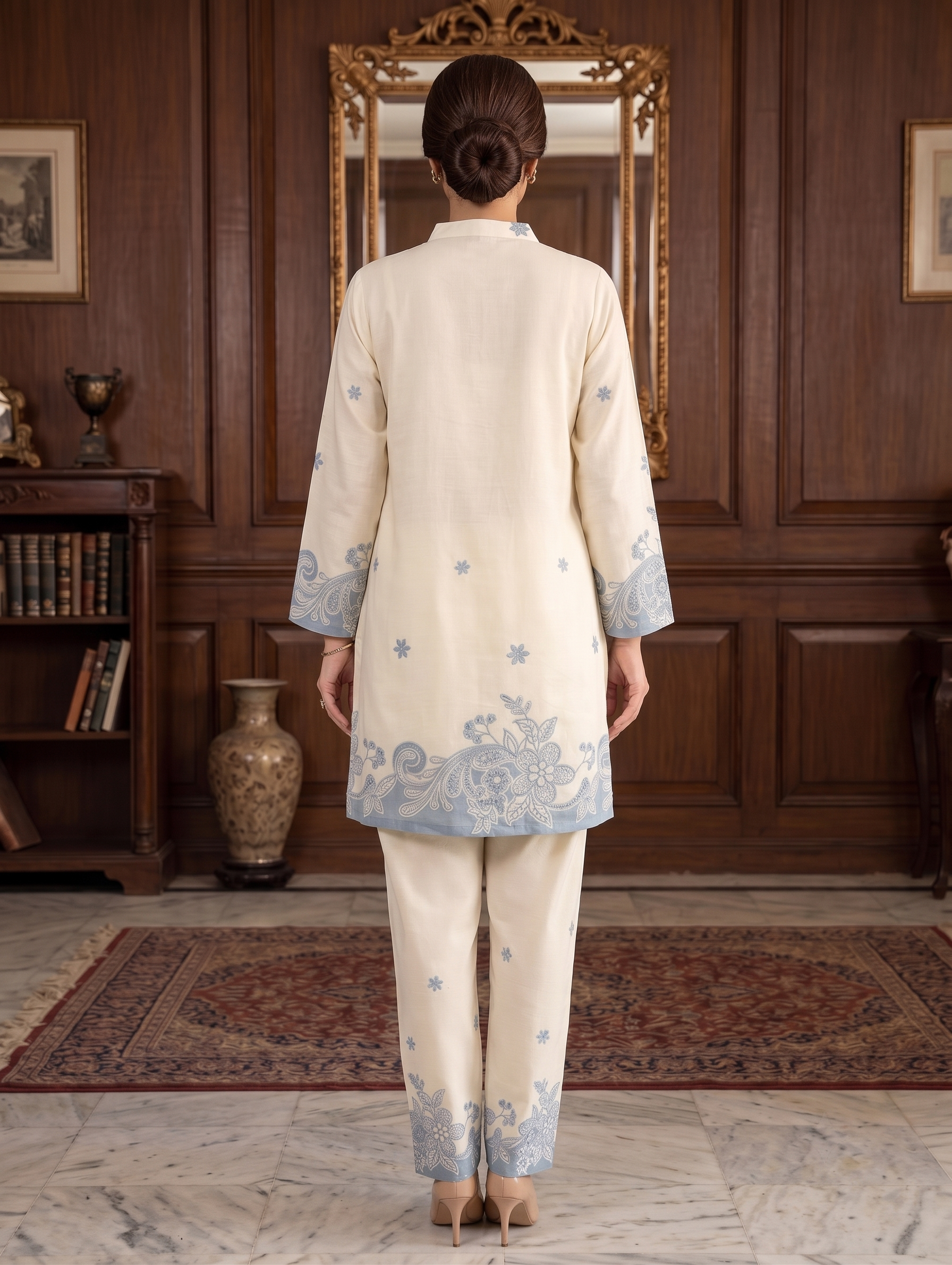 The Azure Dusty Blue Blossom Co-ord Set - Image 3