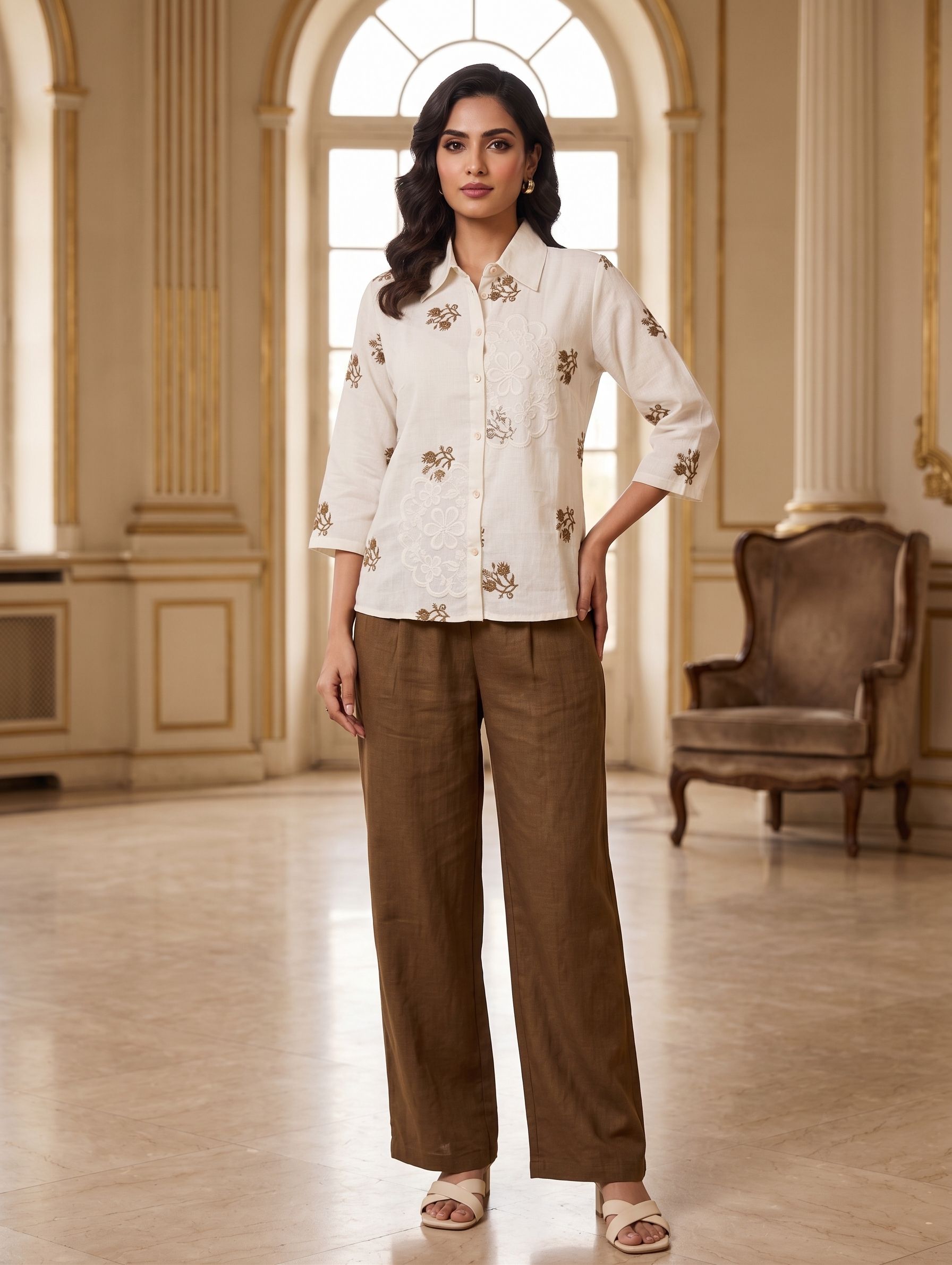 The Ivory & Olive Botanical Appliqué Co-ord Set