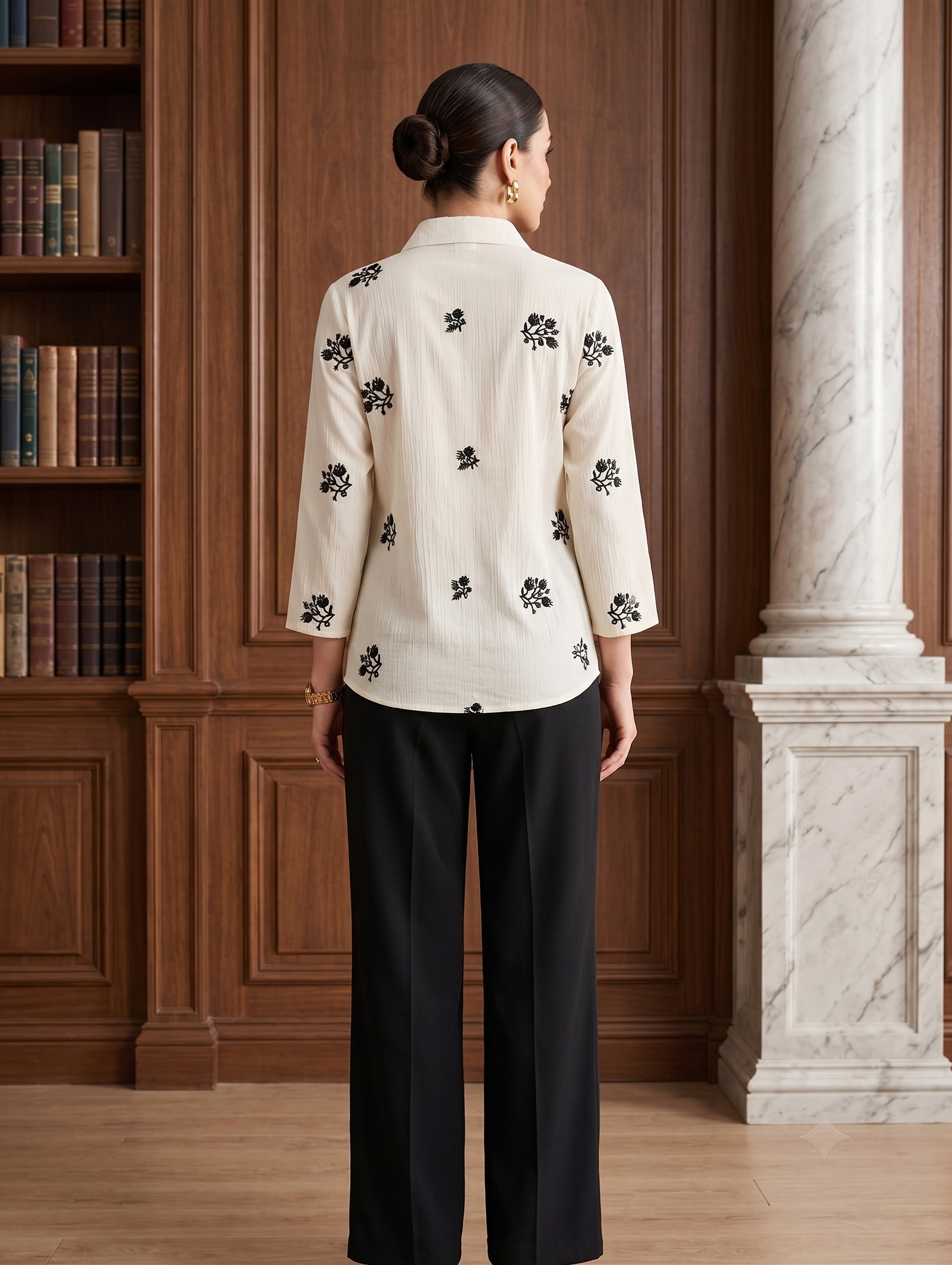 The Monochrome Flora Appliqué Co-ord Set - Image 3