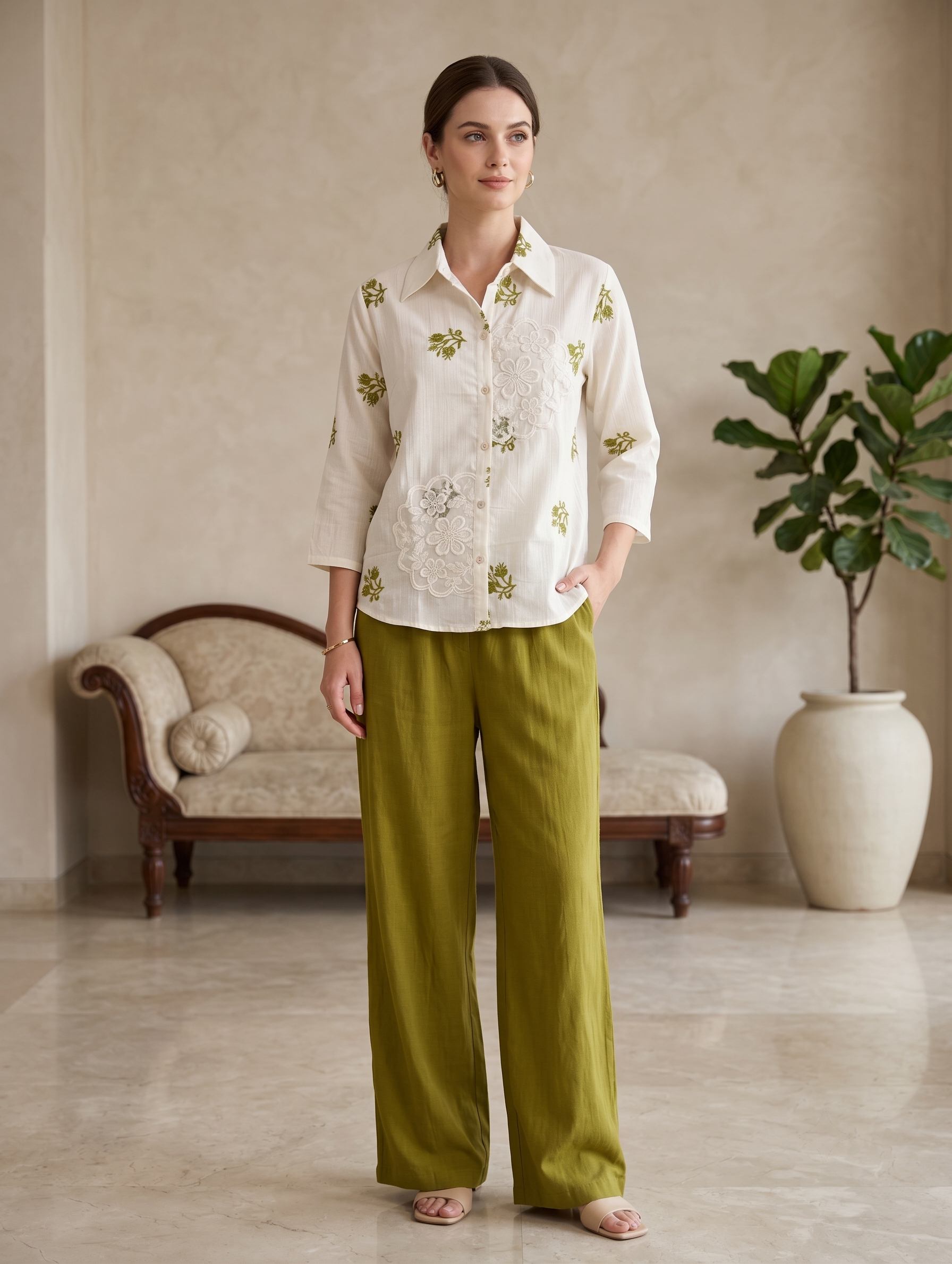 The Meadow Green Botanical Co-ord Set