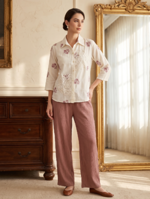 The Vintage Mauve Appliqué Co-ord Set