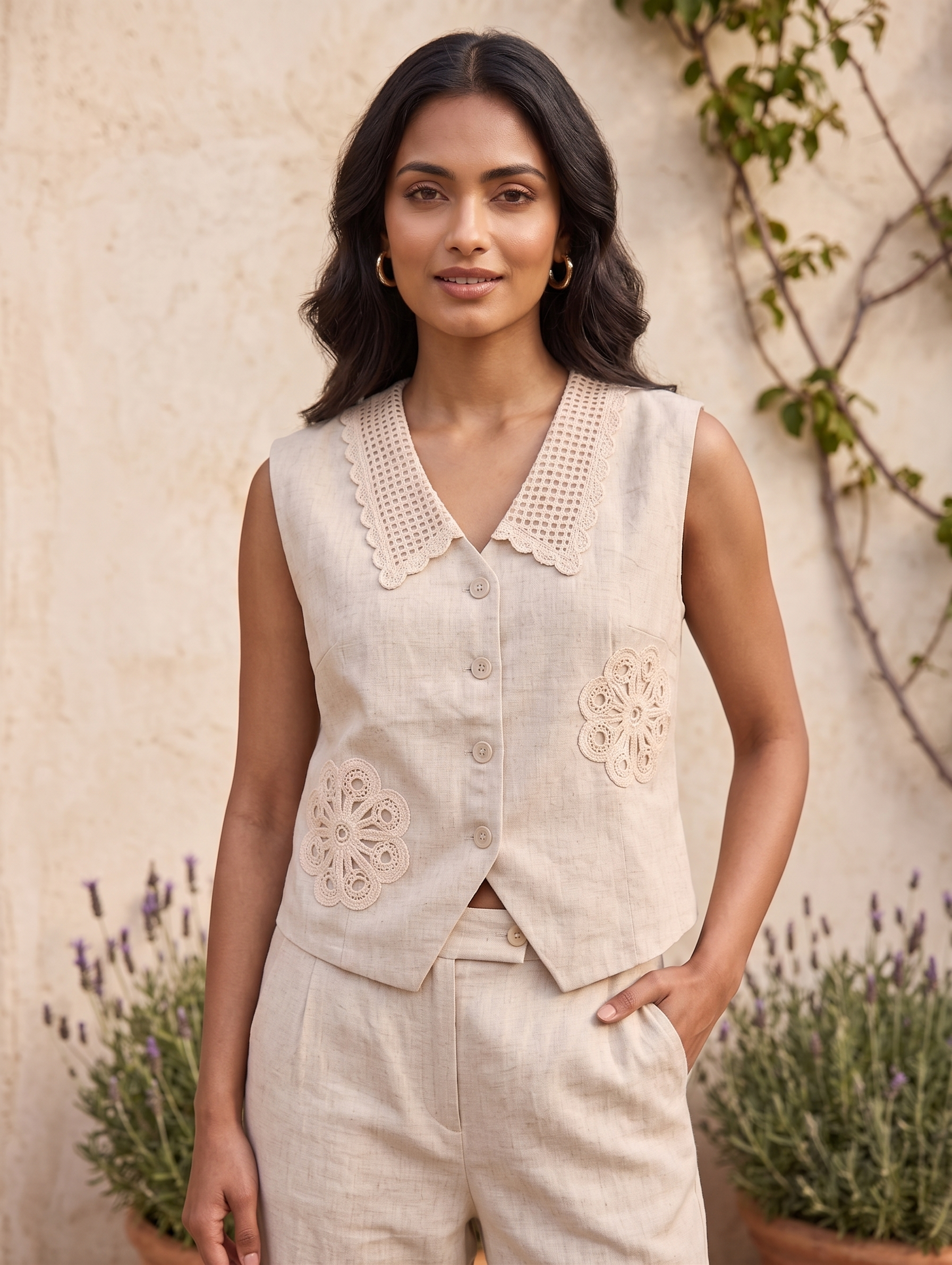 Aurelia Embroidered Linen Co-Ord Set - Image 2