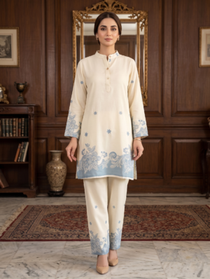 The Azure Dusty Blue Blossom Co-ord Set